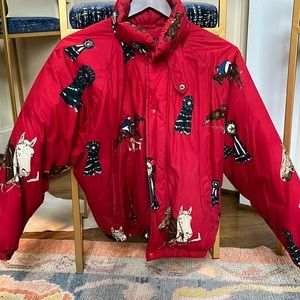 Ralph Lauren Red Equestrian Down Puffer Jacket-Vintage